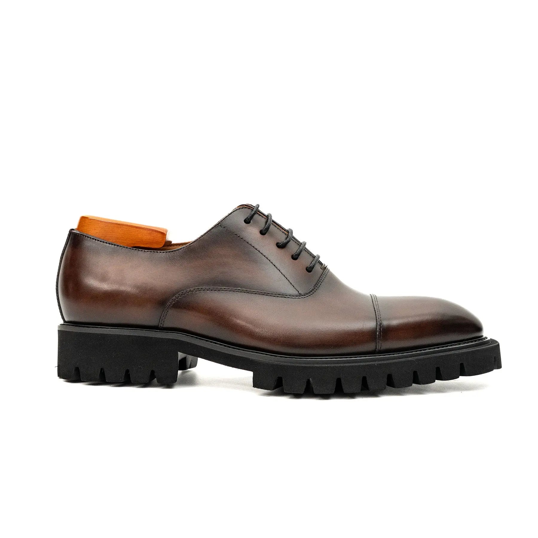 Burnished Brown Lug-Sole Oxfords