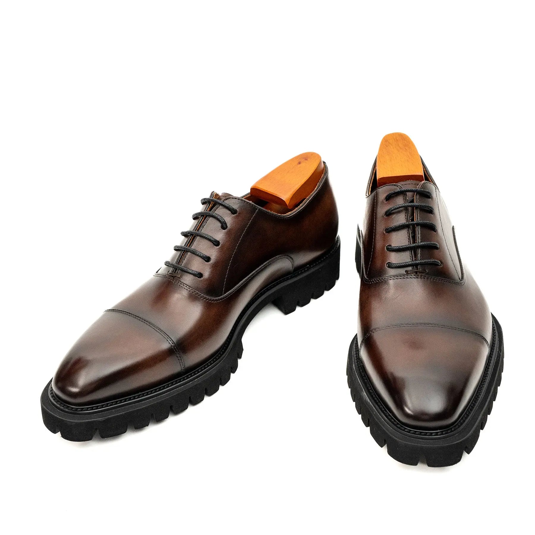 Burnished Brown Lug-Sole Oxfords