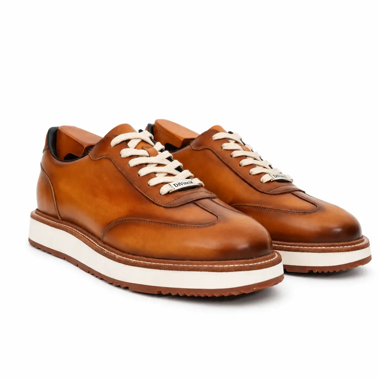 Burnished Cognac Platform Derby Sneaker