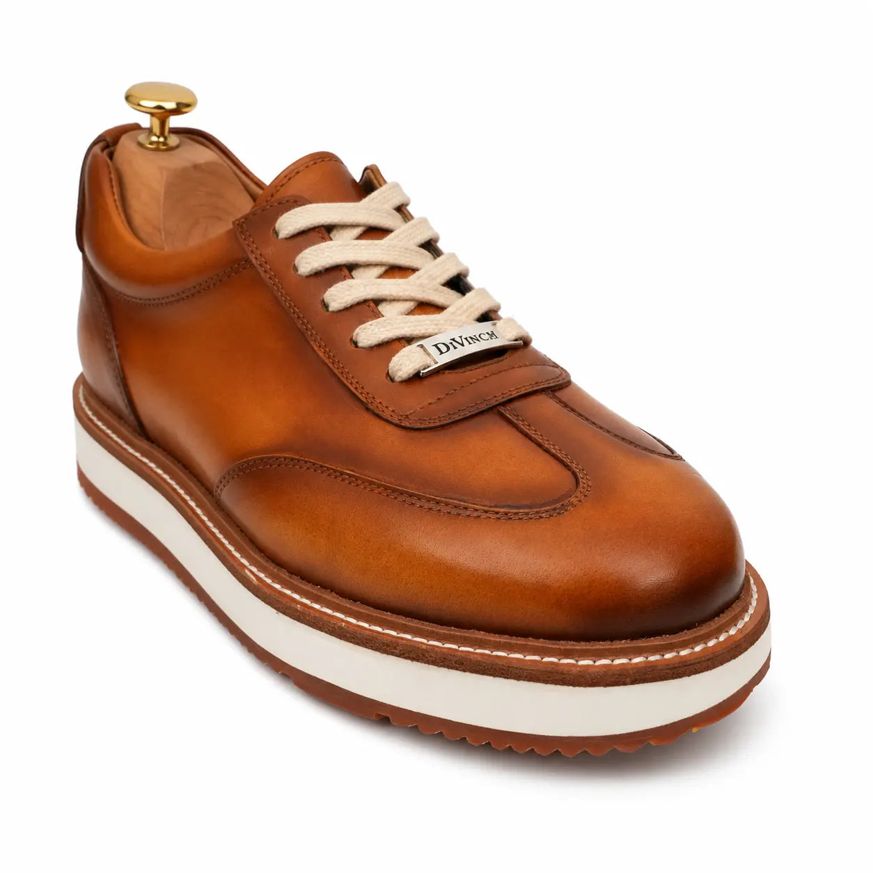 Burnished Cognac Platform Derby Sneaker