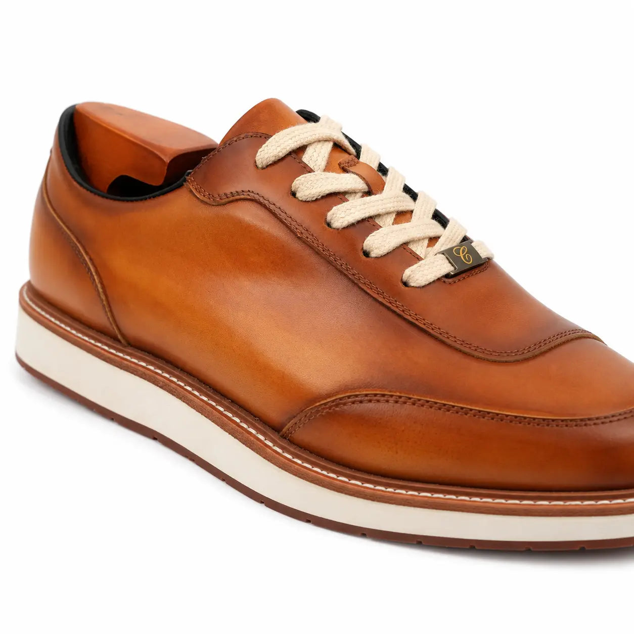 Burnished Cognac Platform Derby Sneaker