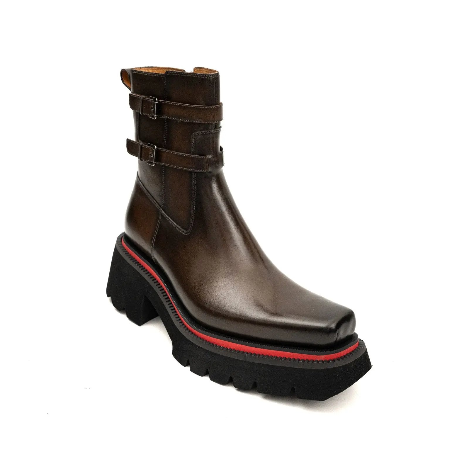 Strapped Lug Sole Chelsea Boot