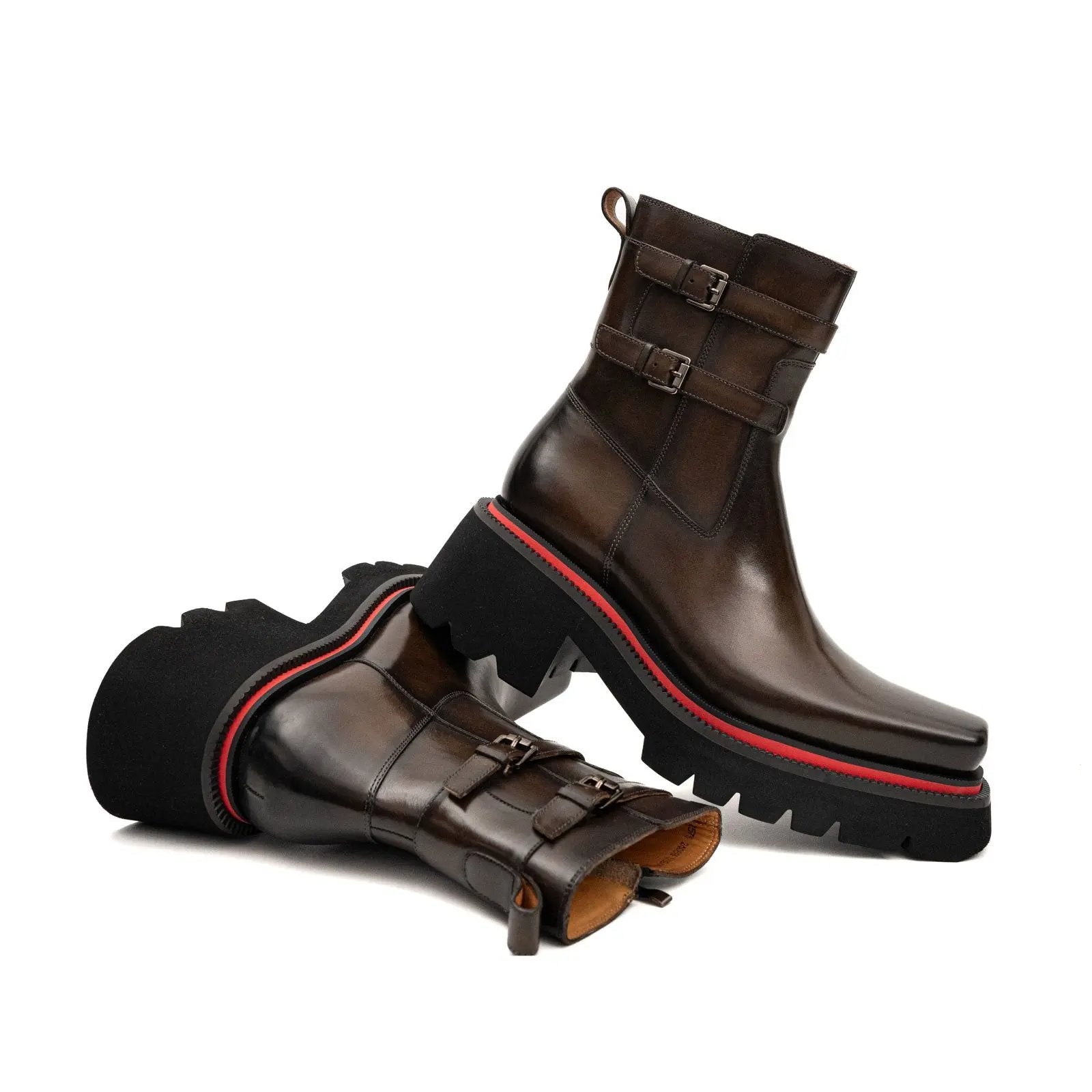 Strapped Lug Sole Chelsea Boot