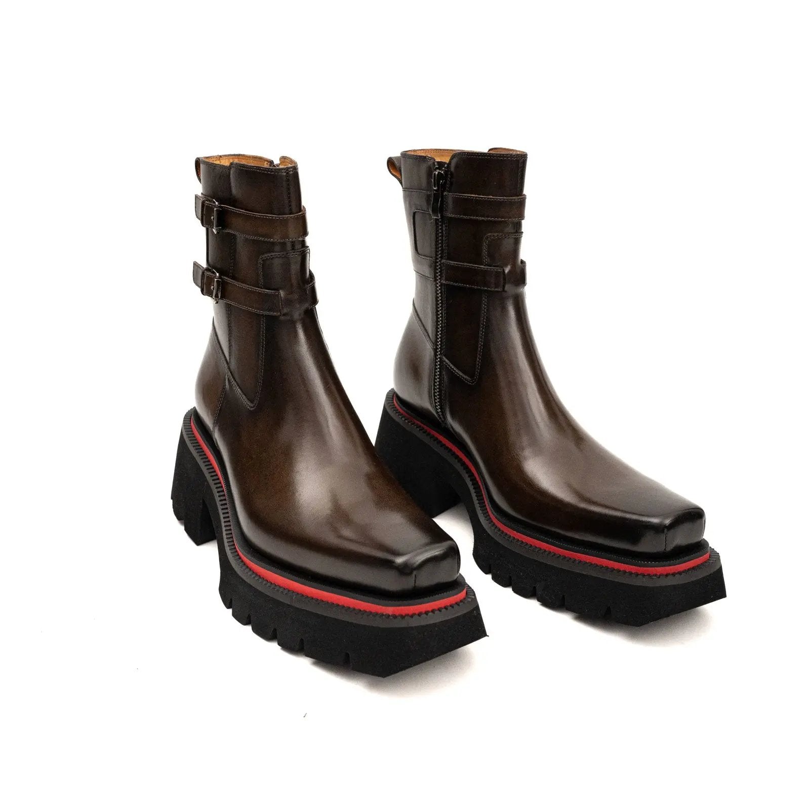 Strapped Lug Sole Chelsea Boot