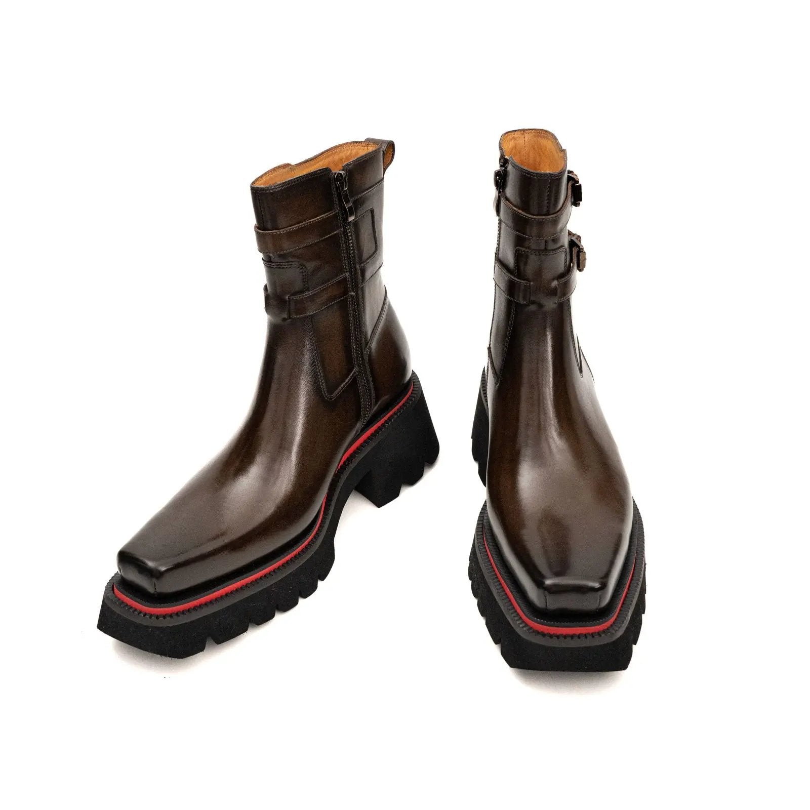 Strapped Lug Sole Chelsea Boot