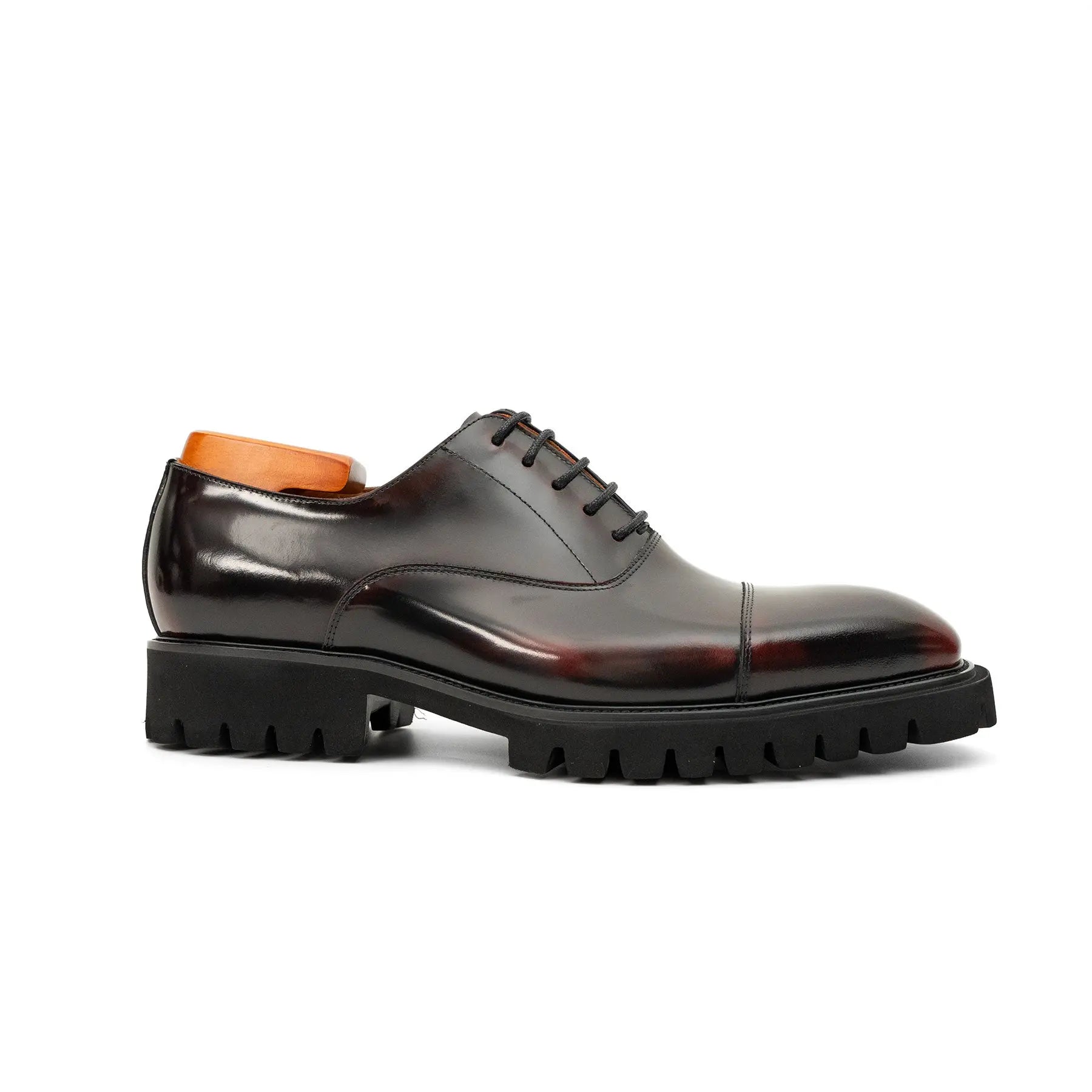 Burnished Glazed Calf Lug-Sole Oxford