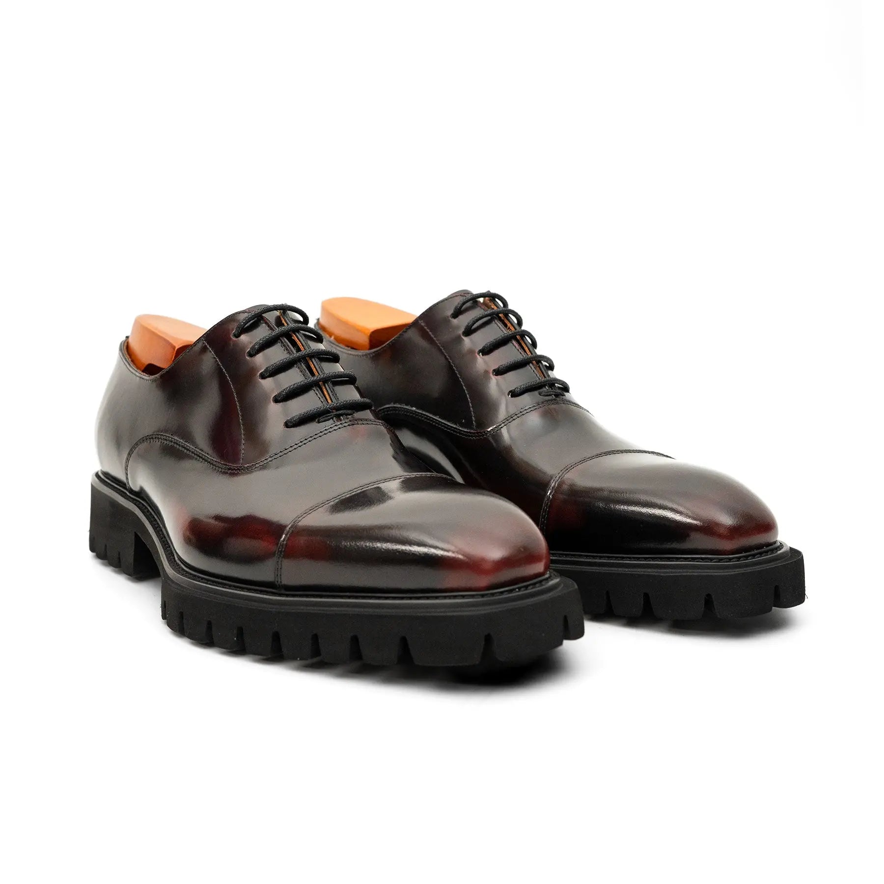 Burnished Glazed Calf Lug-Sole Oxford