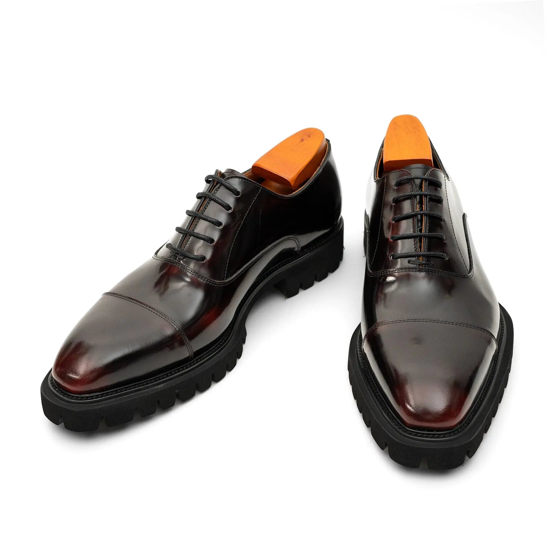 Burnished Glazed Calf Lug-Sole Oxford