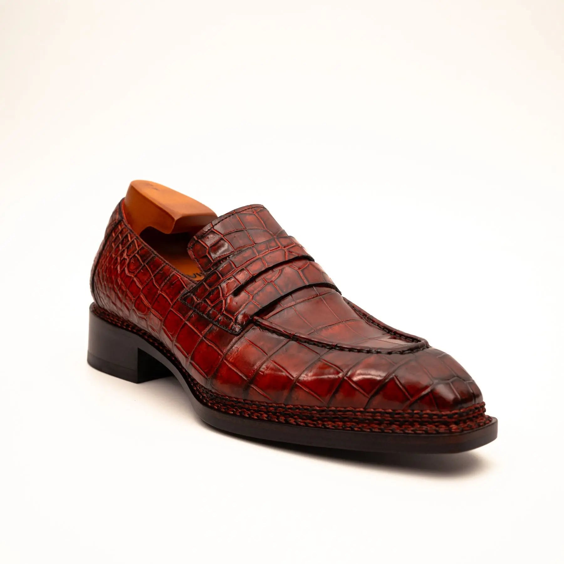 Burnished Red Crocodile Loafer