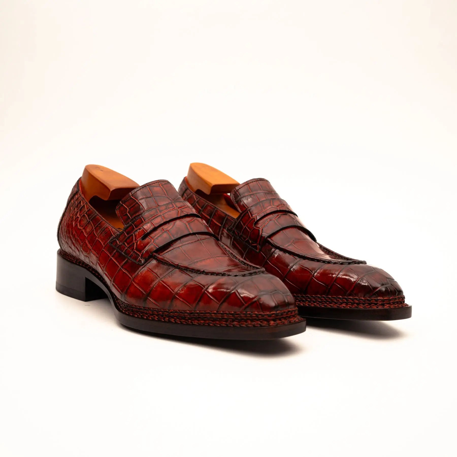 Burnished Red Crocodile Loafer