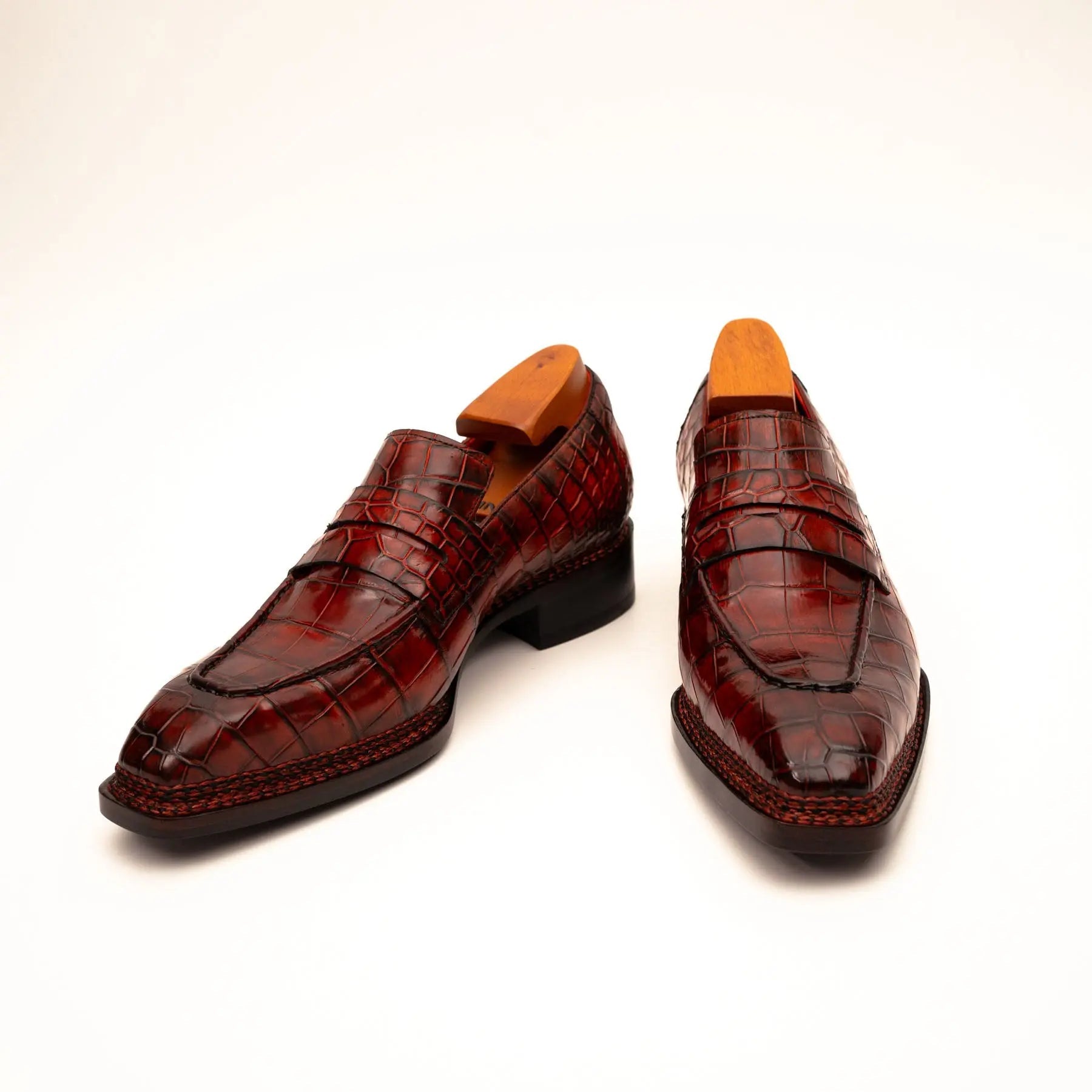Burnished Red Crocodile Loafer