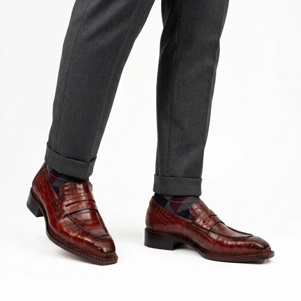 Burnished Red Crocodile Loafer