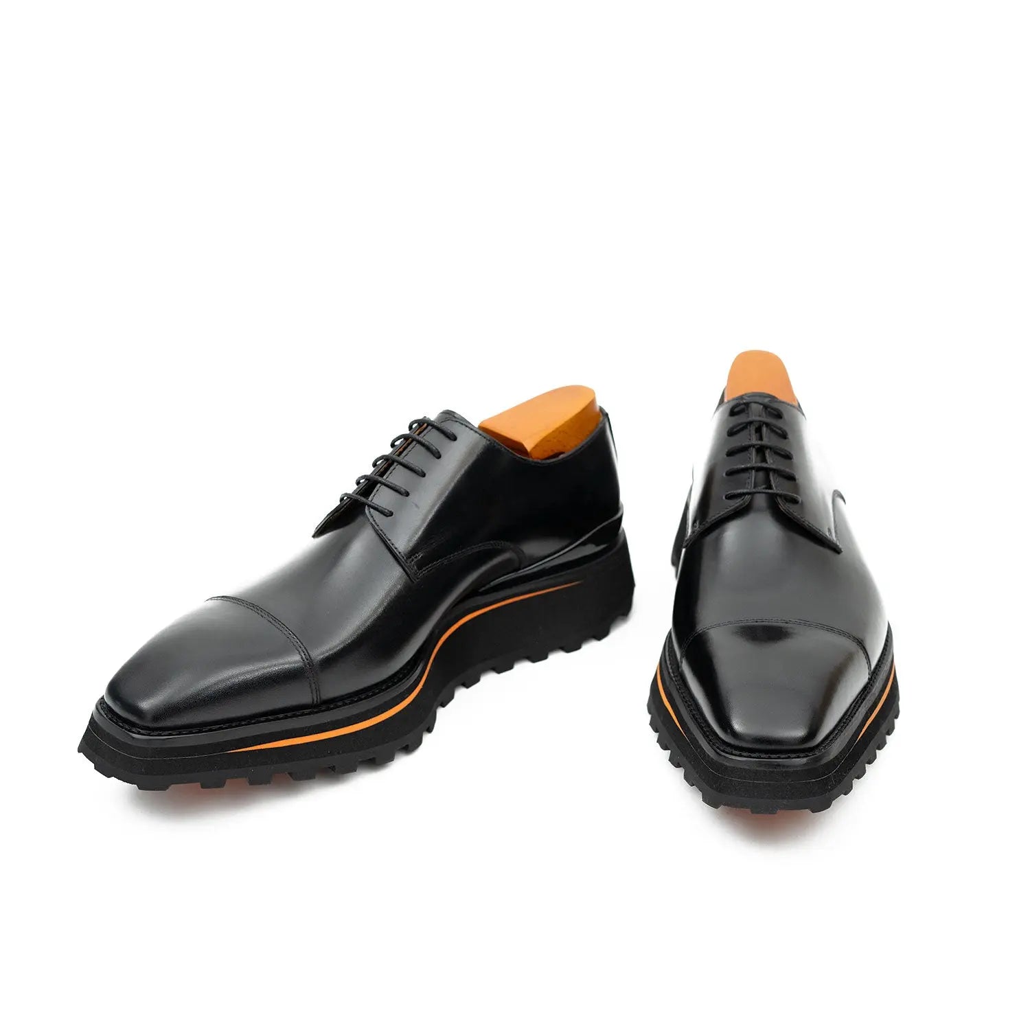 Black Cap-Toe Derby Lug