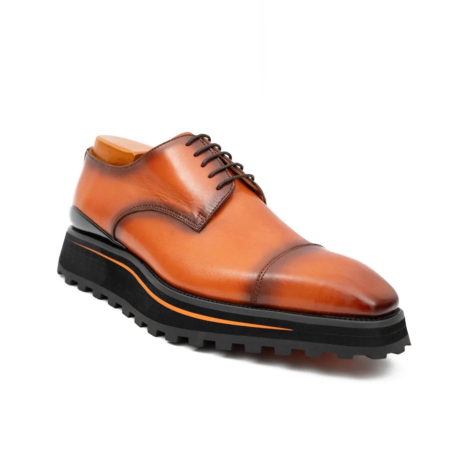 Amber Lug Sole Cap-Toe Derby