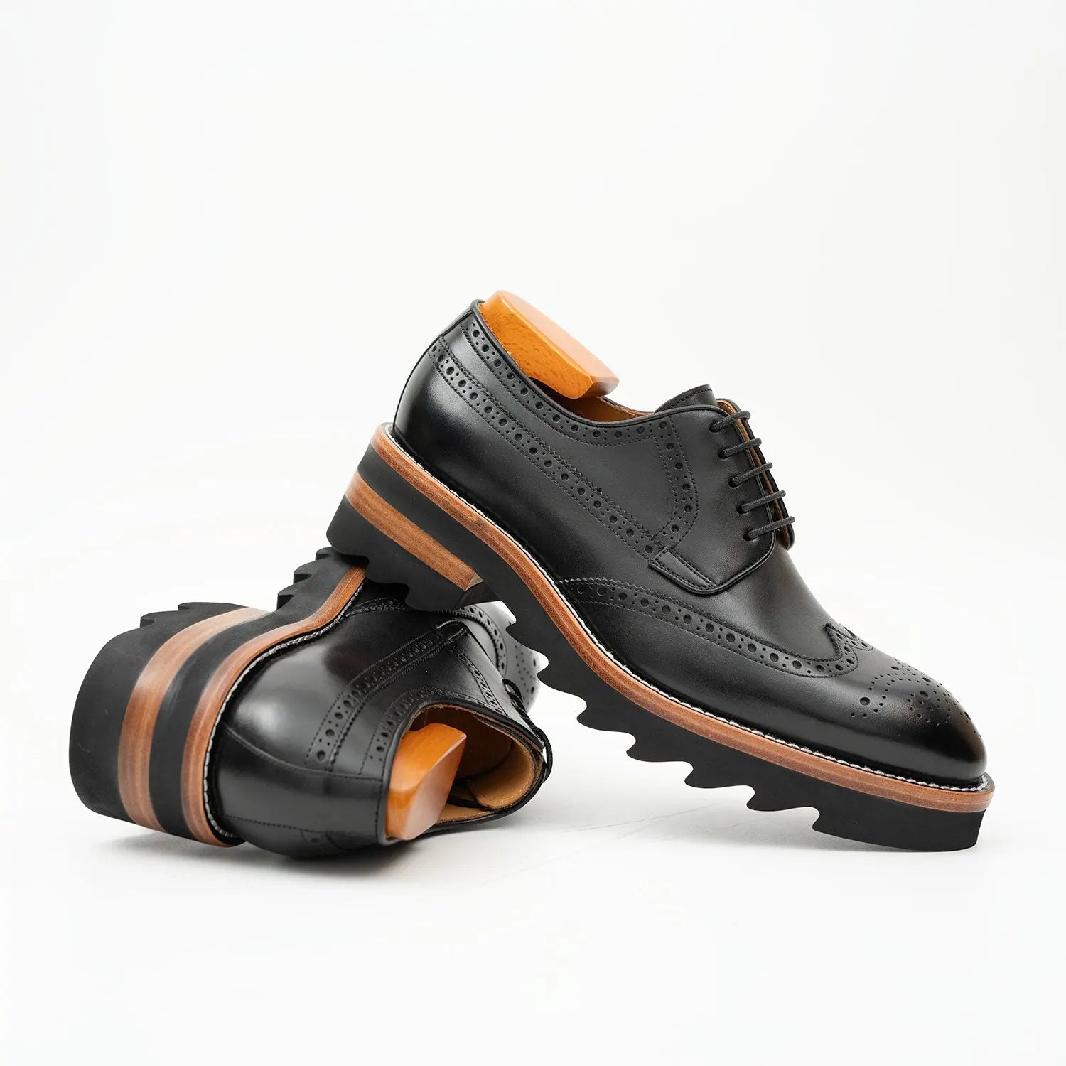 Black Lug Sole Brogue Derby