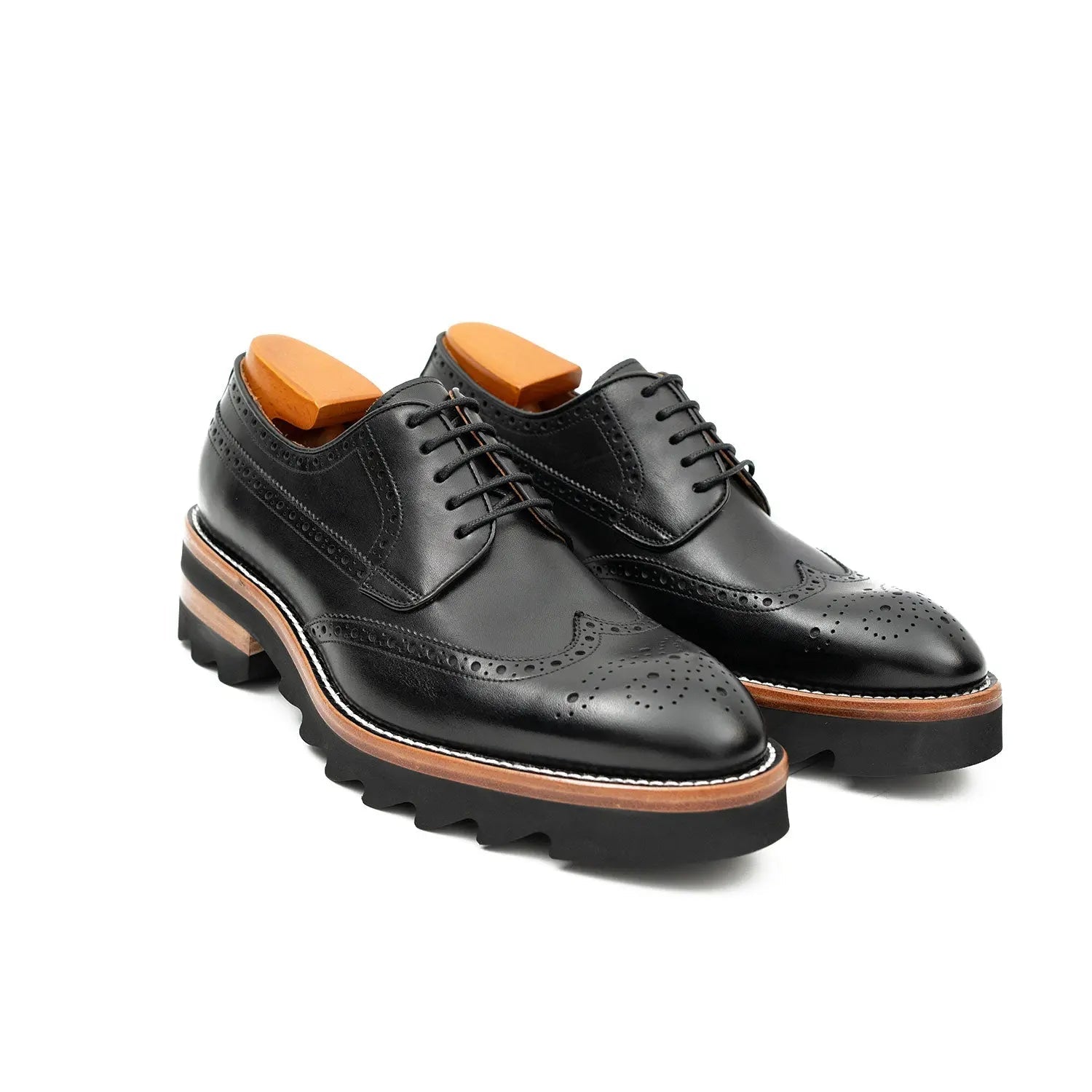 Black Lug Sole Brogue Derby