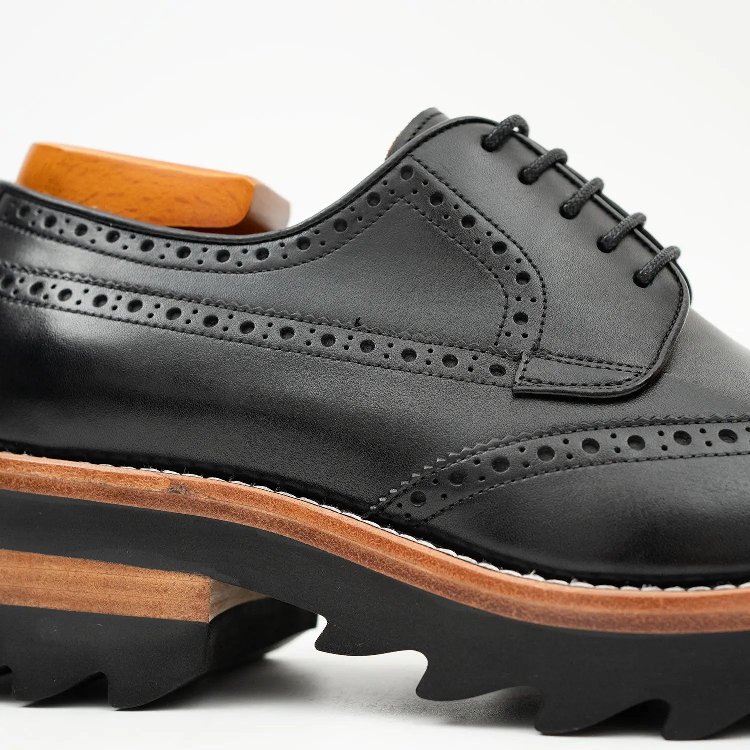 Black Lug Sole Brogue Derby