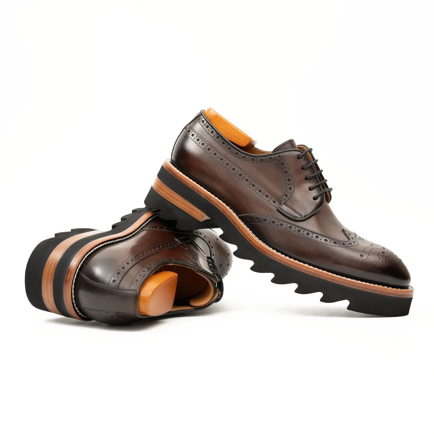 Brown Brogue Derby with Lug Sole