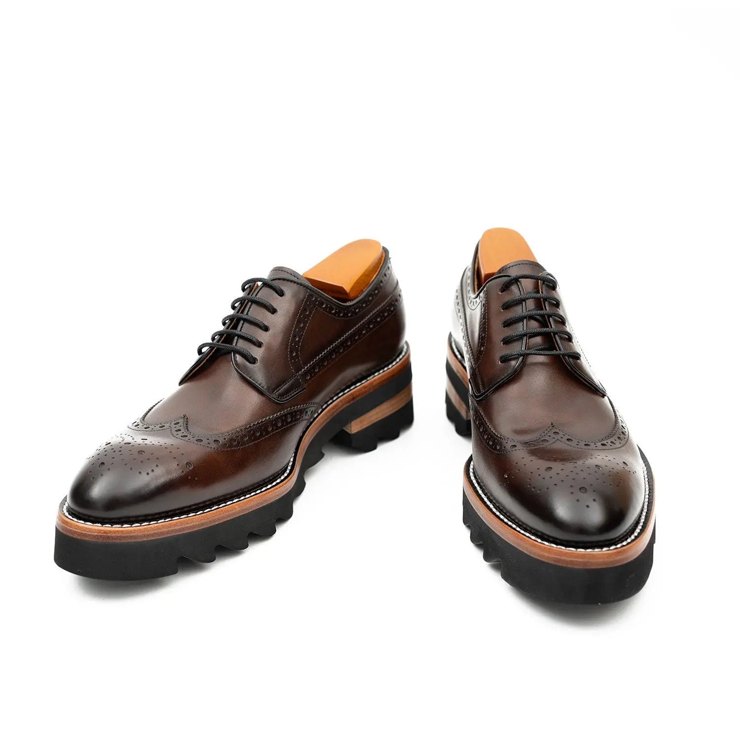Brown Brogue Derby with Lug Sole