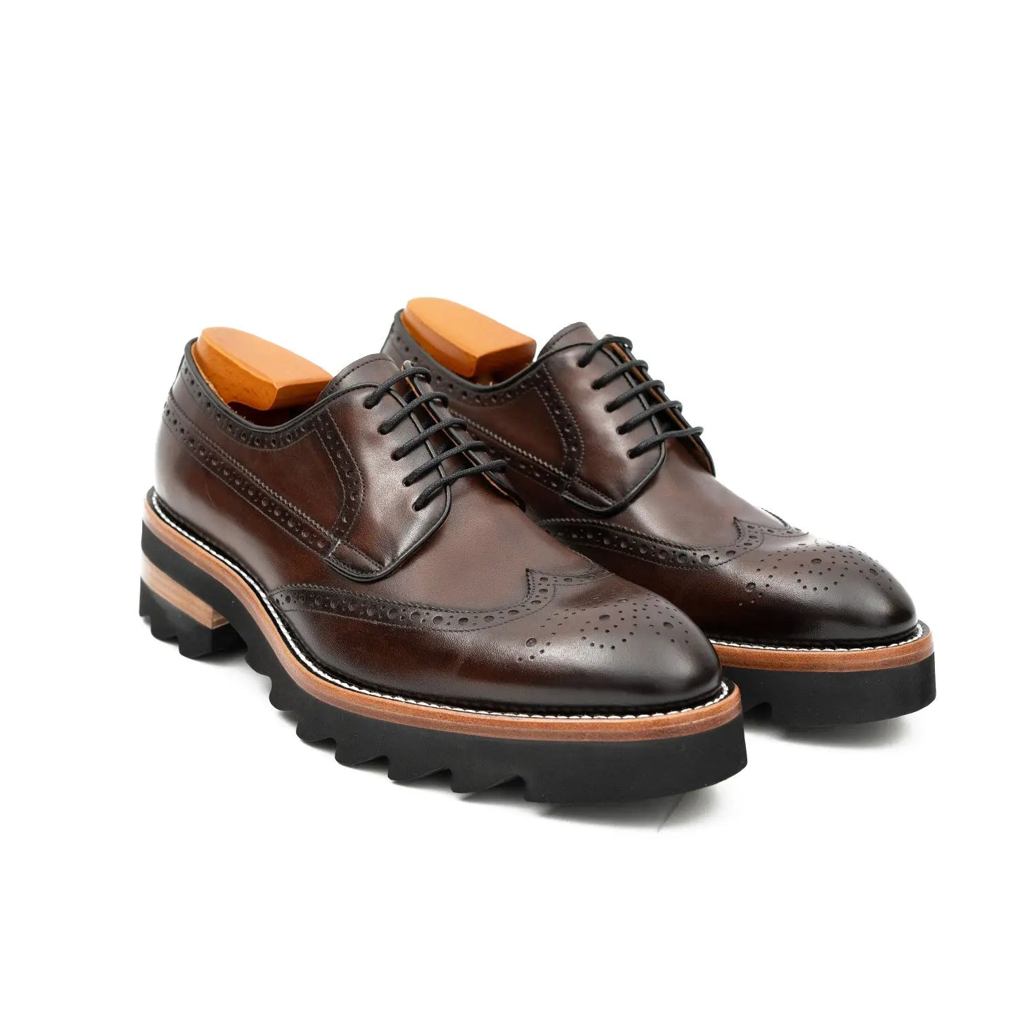 Brown Brogue Derby with Lug Sole