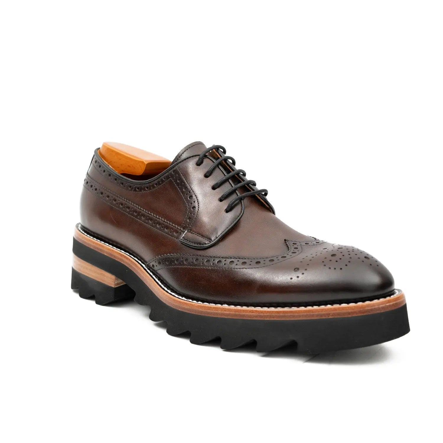 Brown Brogue Derby with Lug Sole