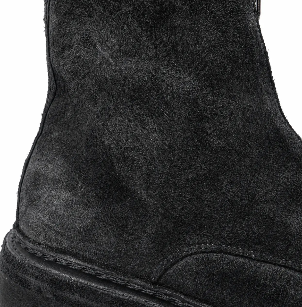 Charcoal Black Suede Zip Boots for Men