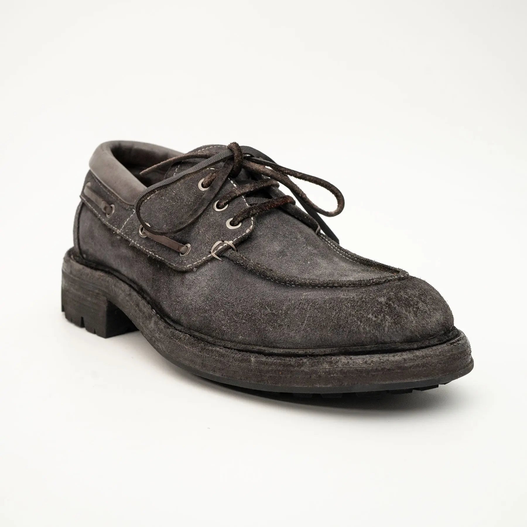 Charcoal Washed Horse Leather Casual Shoe