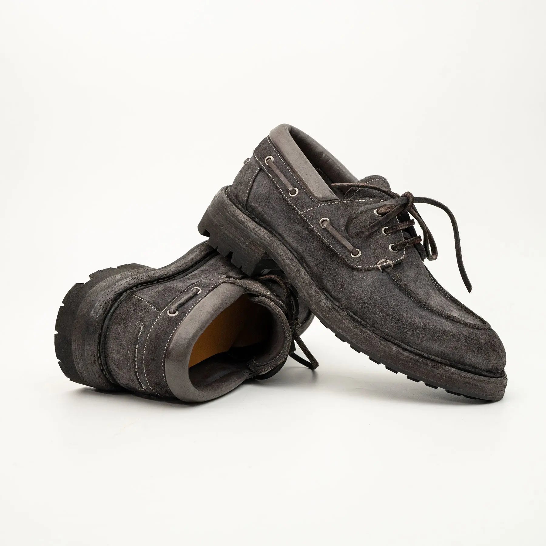 Charcoal Washed Horse Leather Casual Shoe