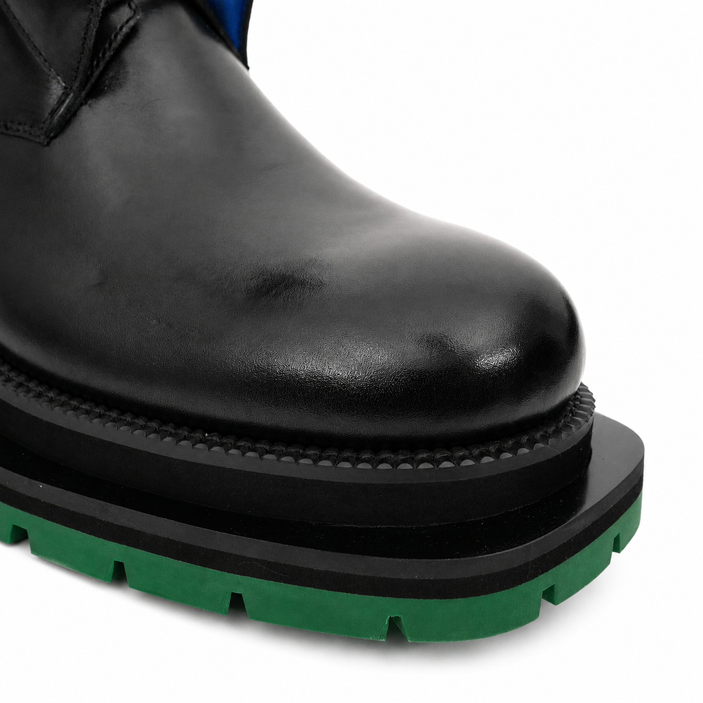 Black Blue Green Platform Boot