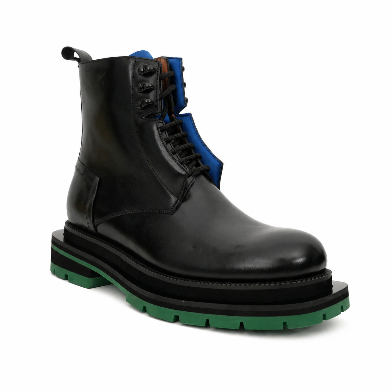 Black Blue Green Platform Boot