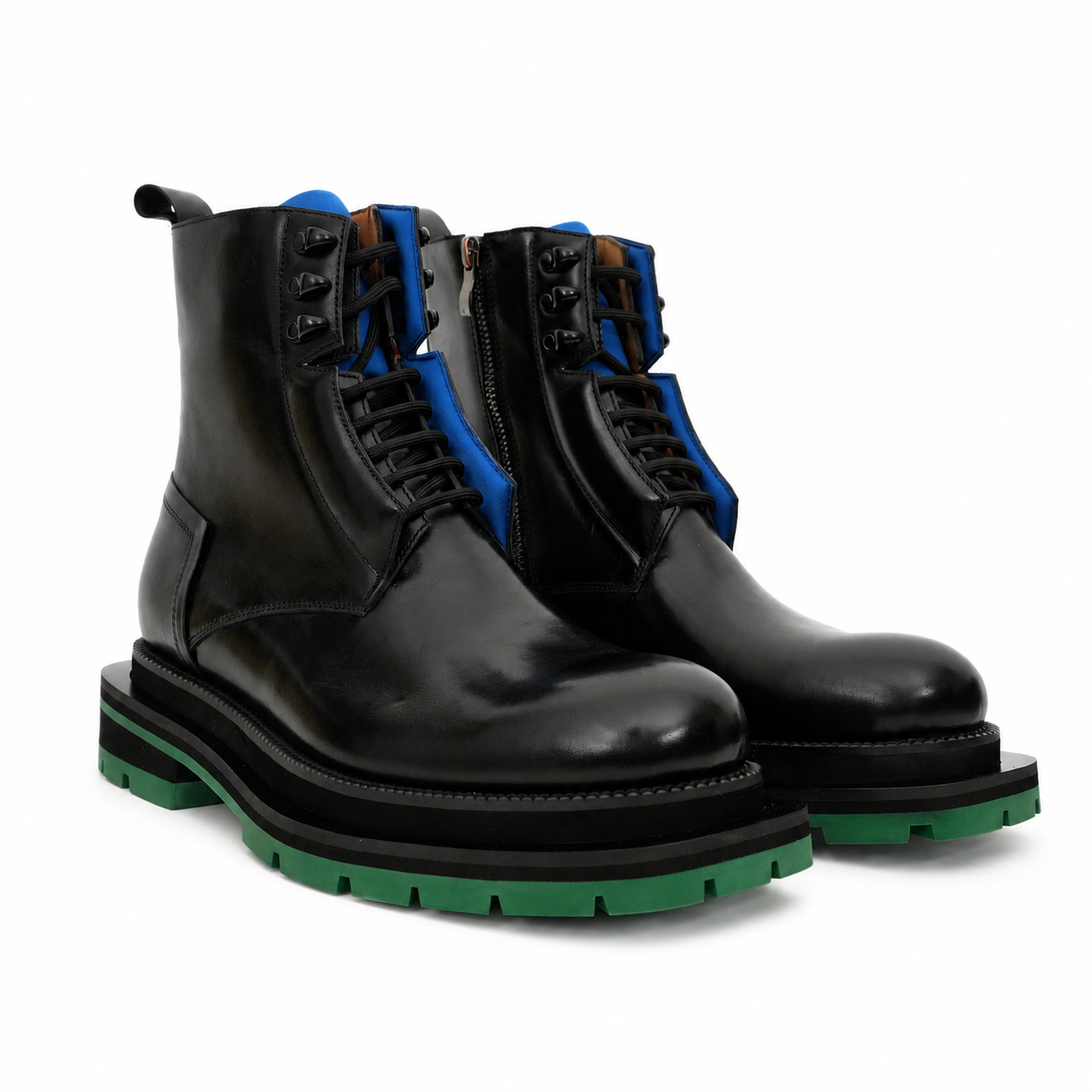 Black Blue Green Platform Boot