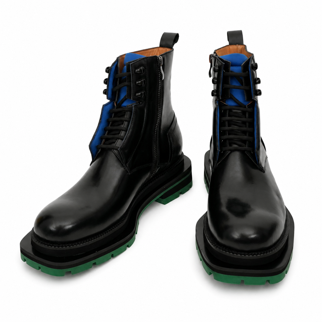 Black Blue Green Platform Boot