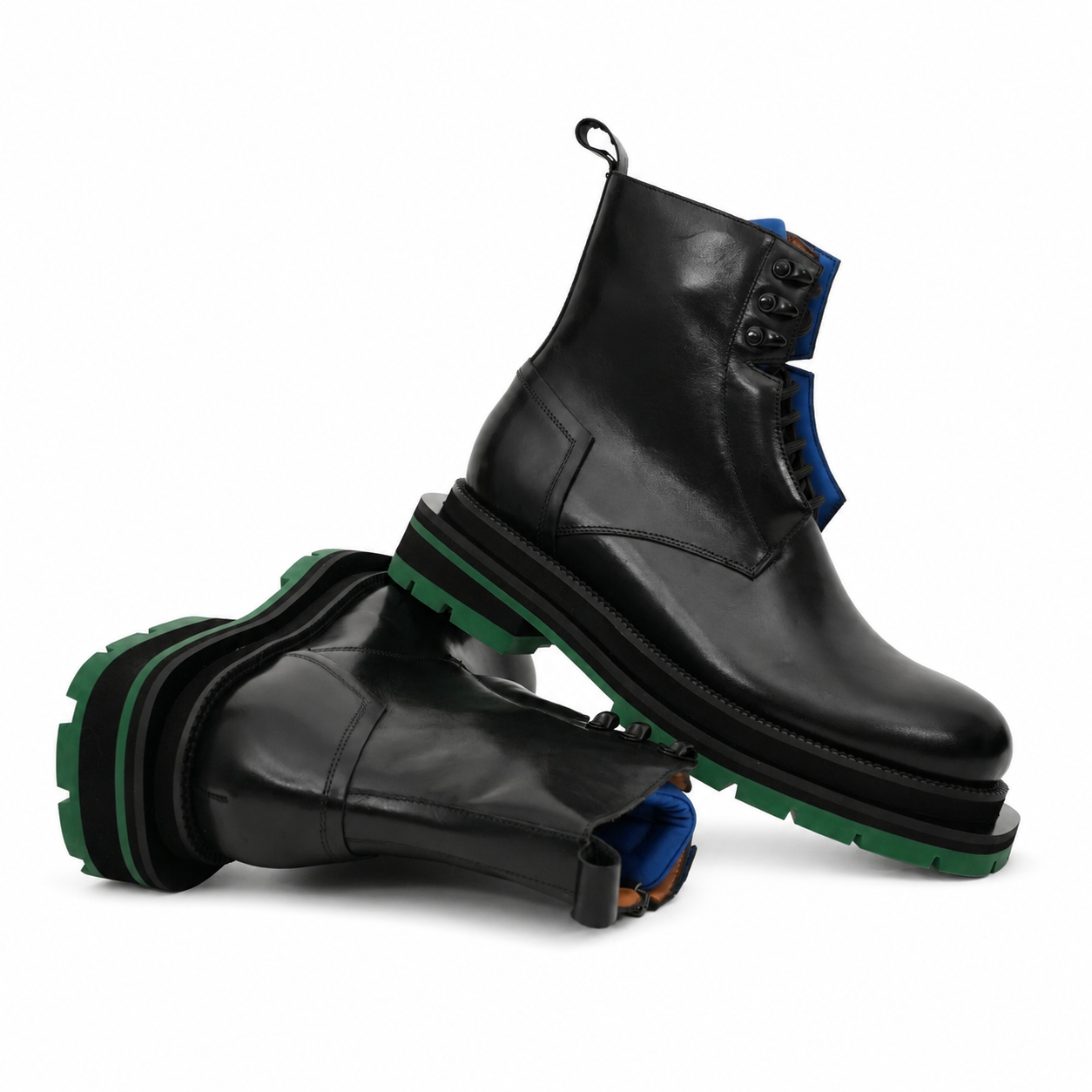 Black Blue Green Platform Boot