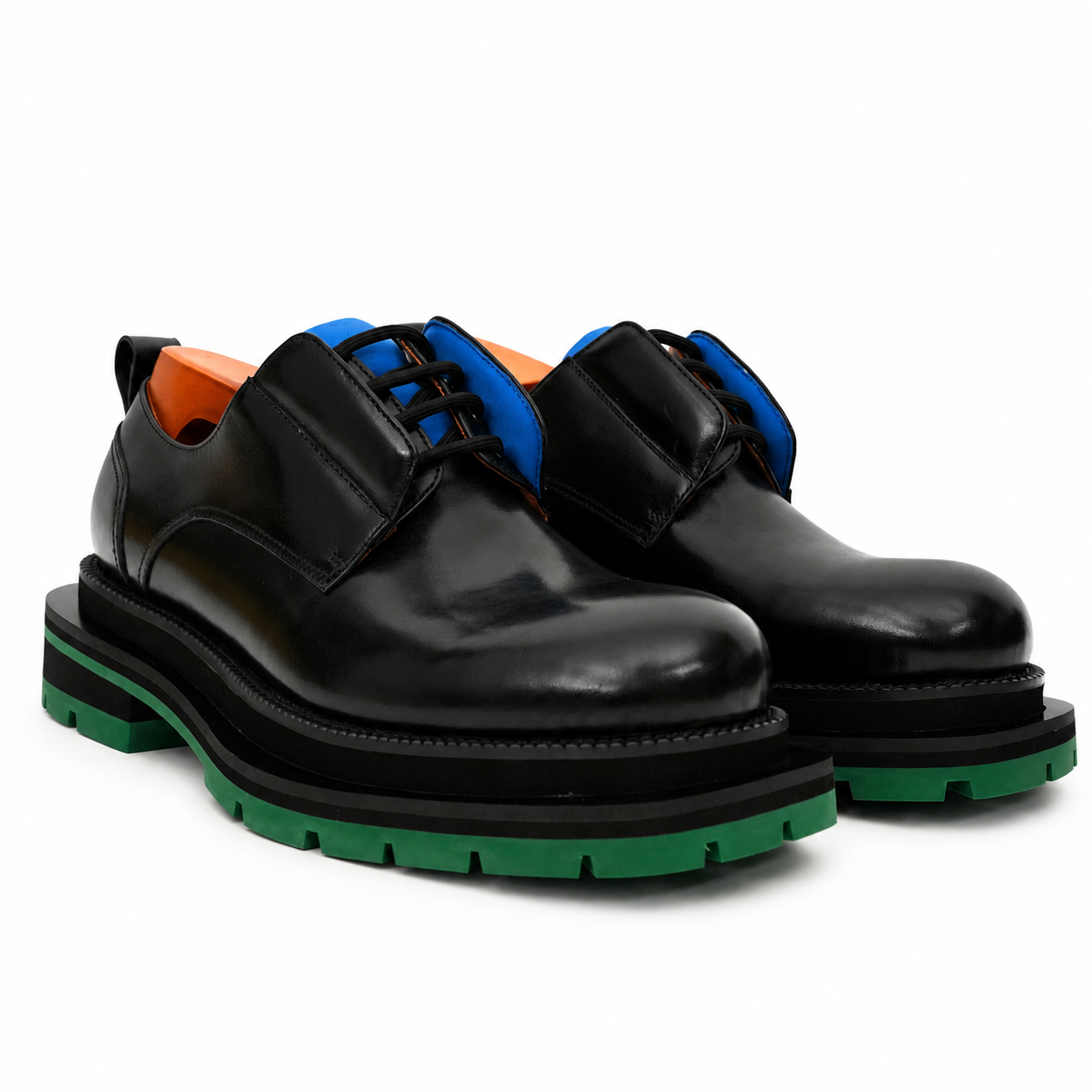 Black Blue Green Platform Derby