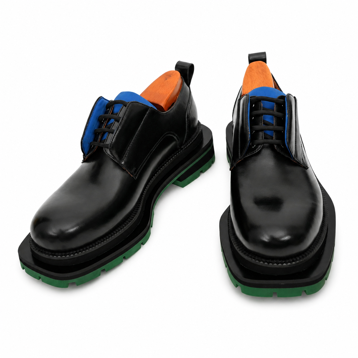 Black Blue Green Platform Derby