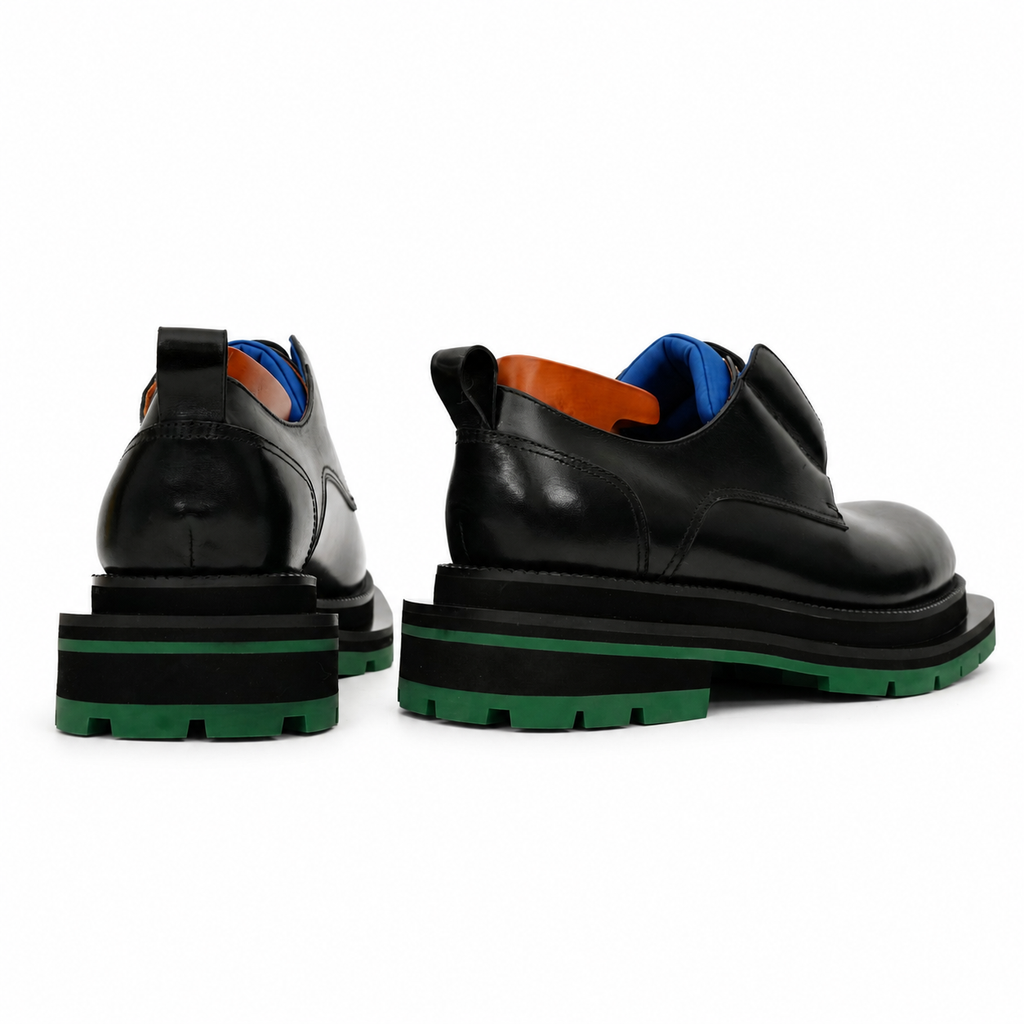 Black Blue Green Platform Derby