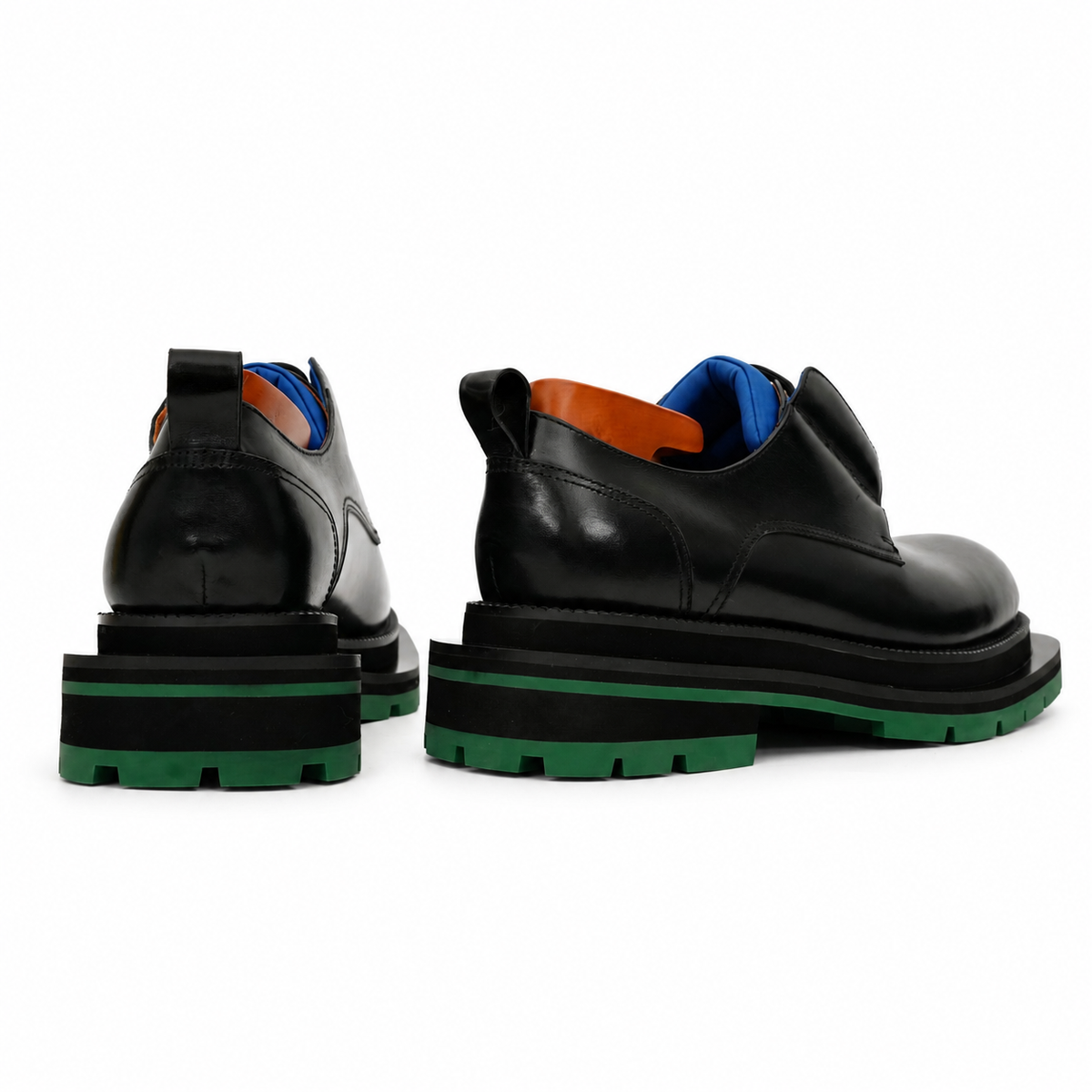 Black Blue Green Platform Derby