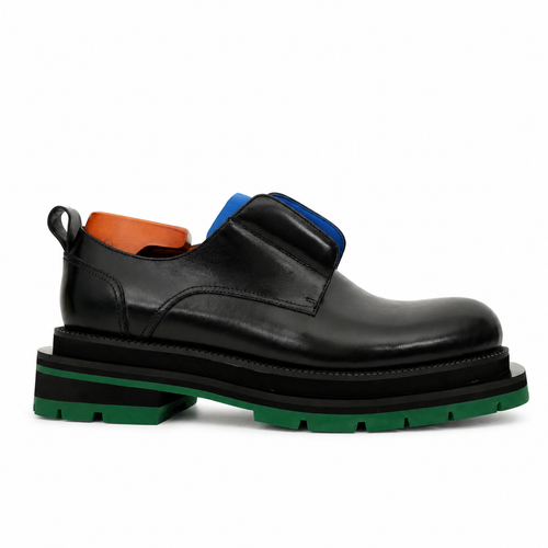 Black Blue Green Platform Derby