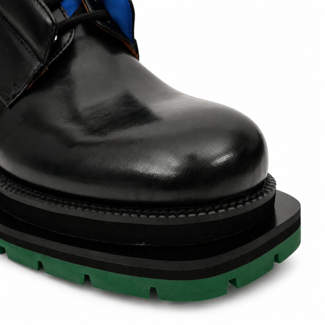 Black Blue Green Platform Derby