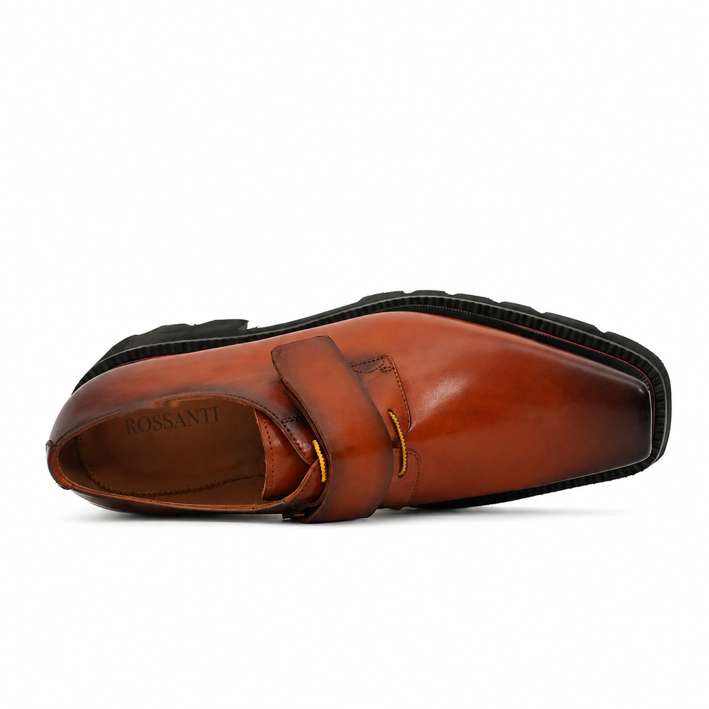 Burnished Brown Platform Strap Shoe