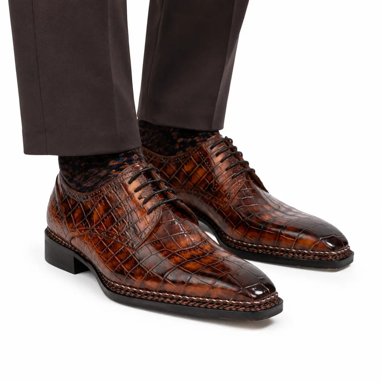 Cognac Crocodile Norwegian Derby