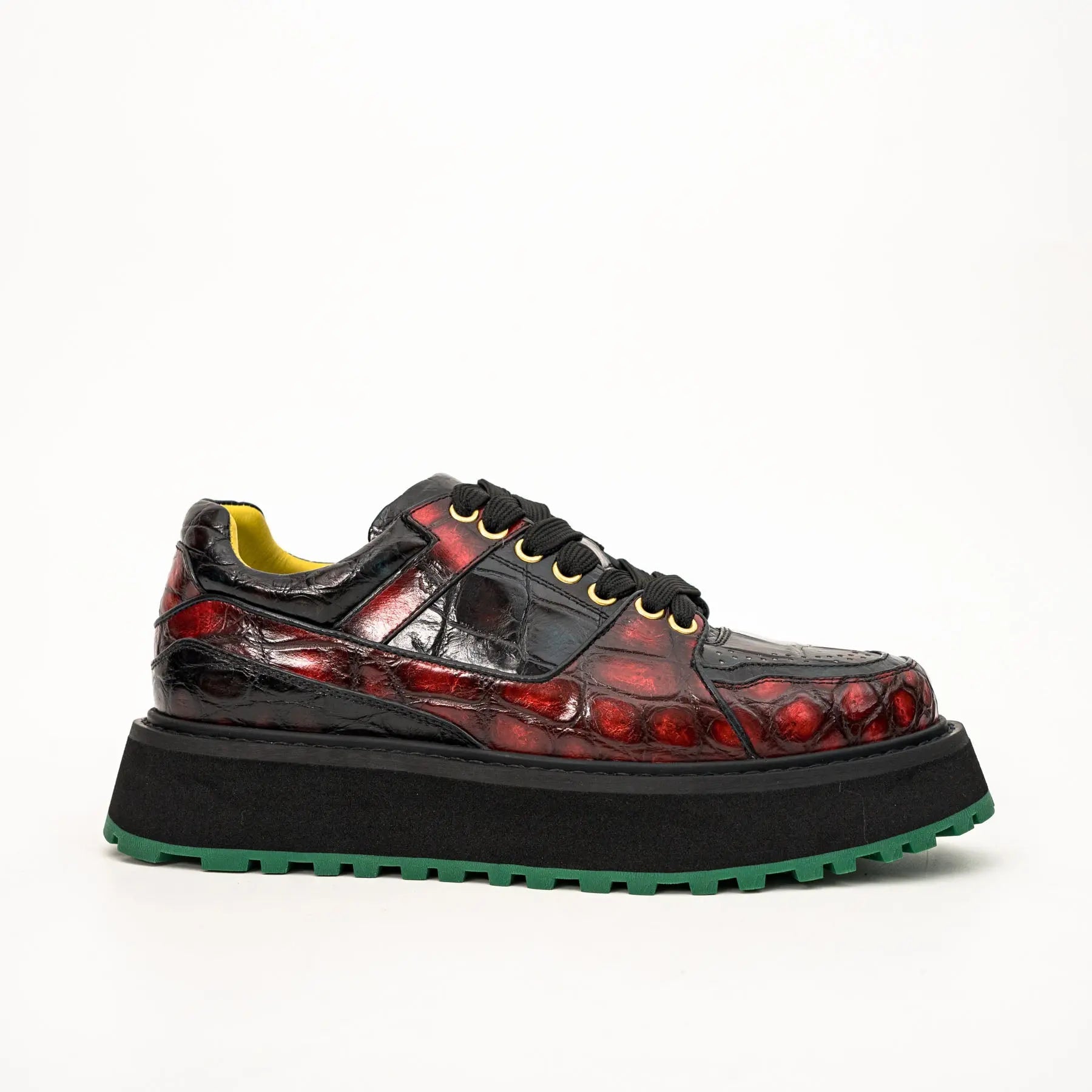 Crimson Crocodile Platform Sneaker
