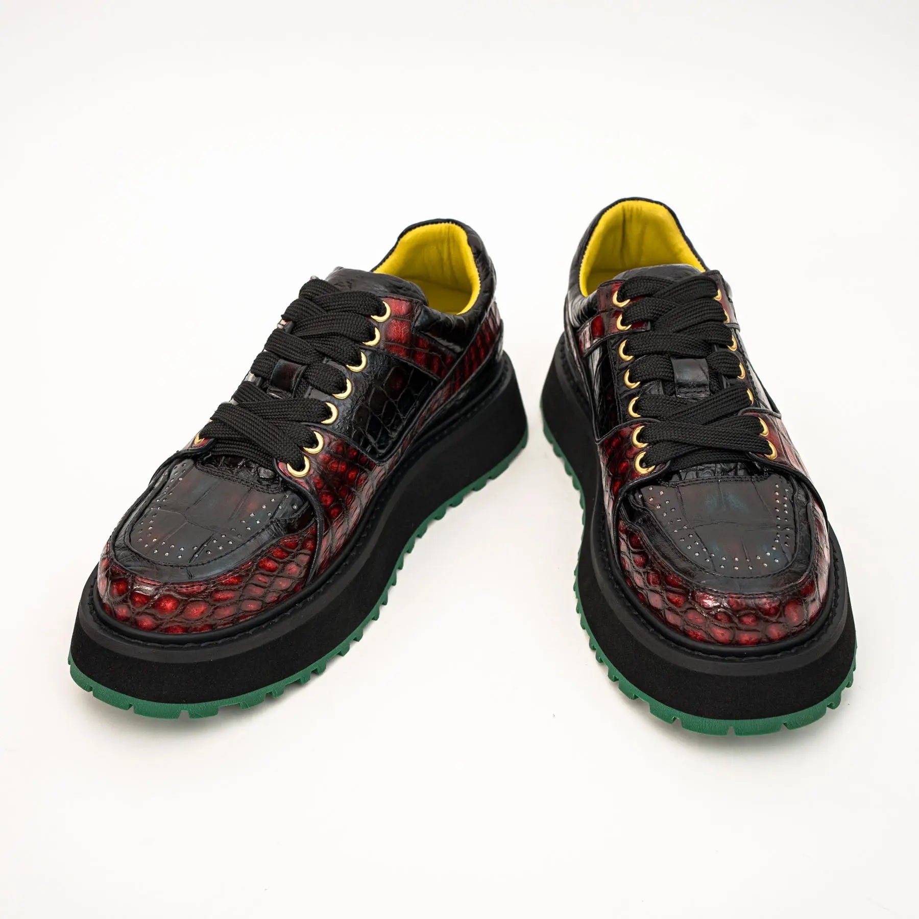 Crimson Crocodile Platform Sneaker