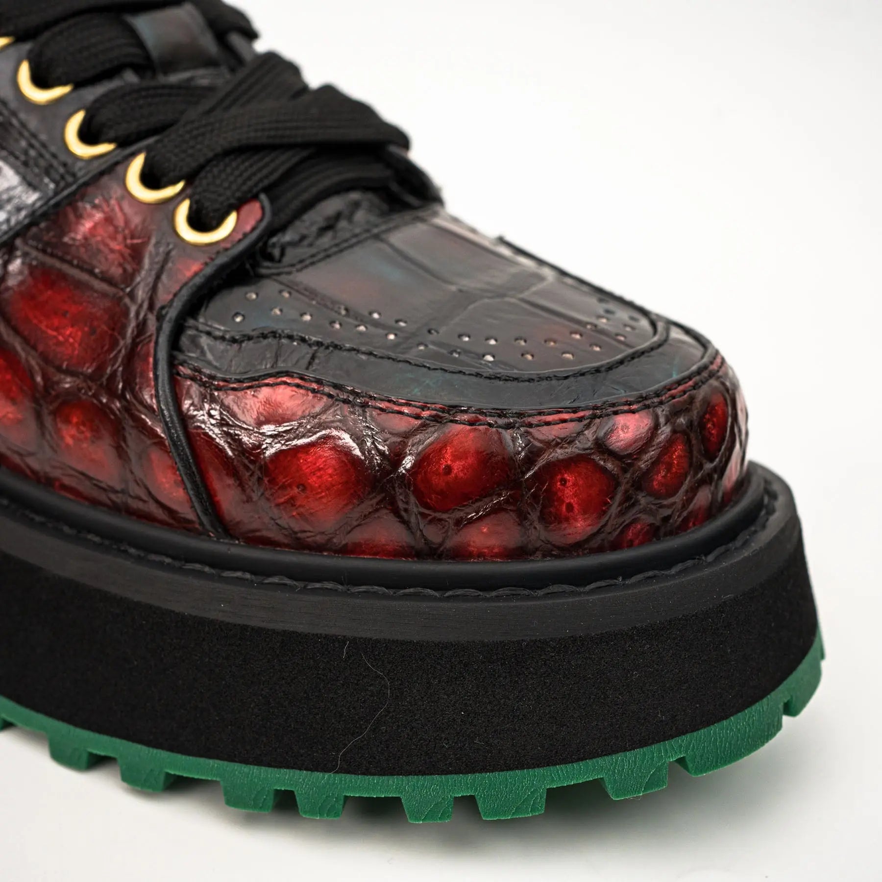 Crimson Crocodile Platform Sneaker