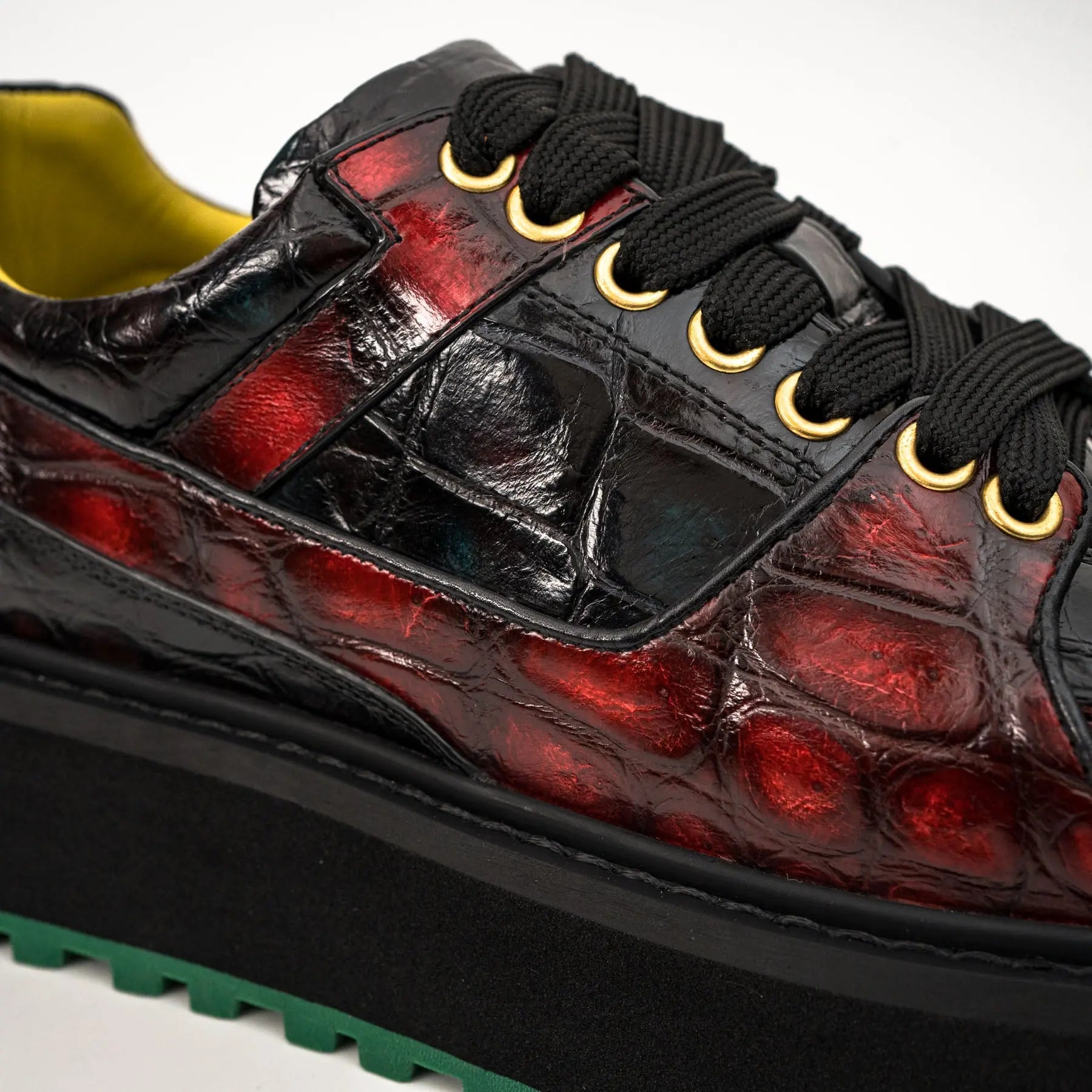 Crimson Crocodile Platform Sneaker