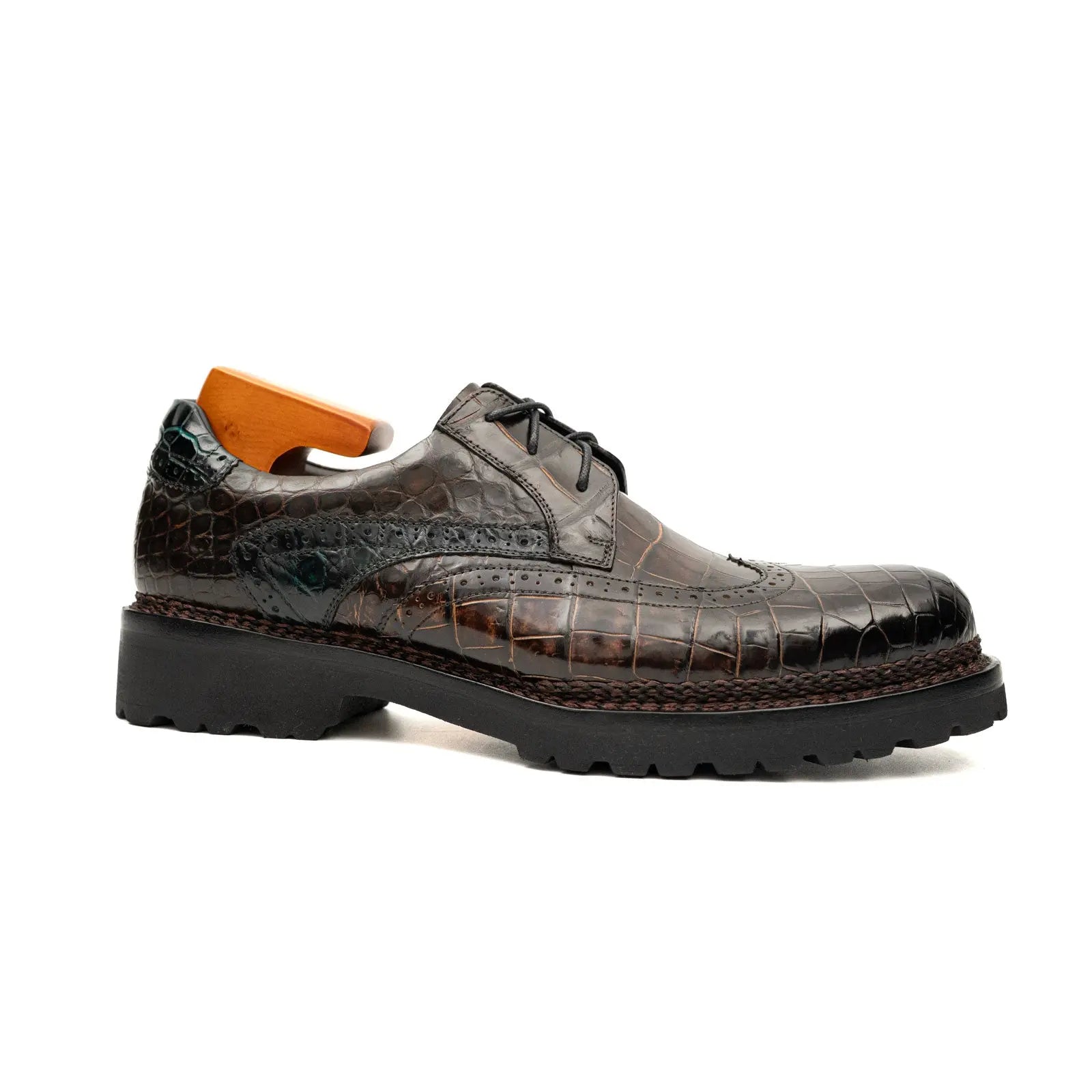 Black Crocodile Norwegian Lug Derby