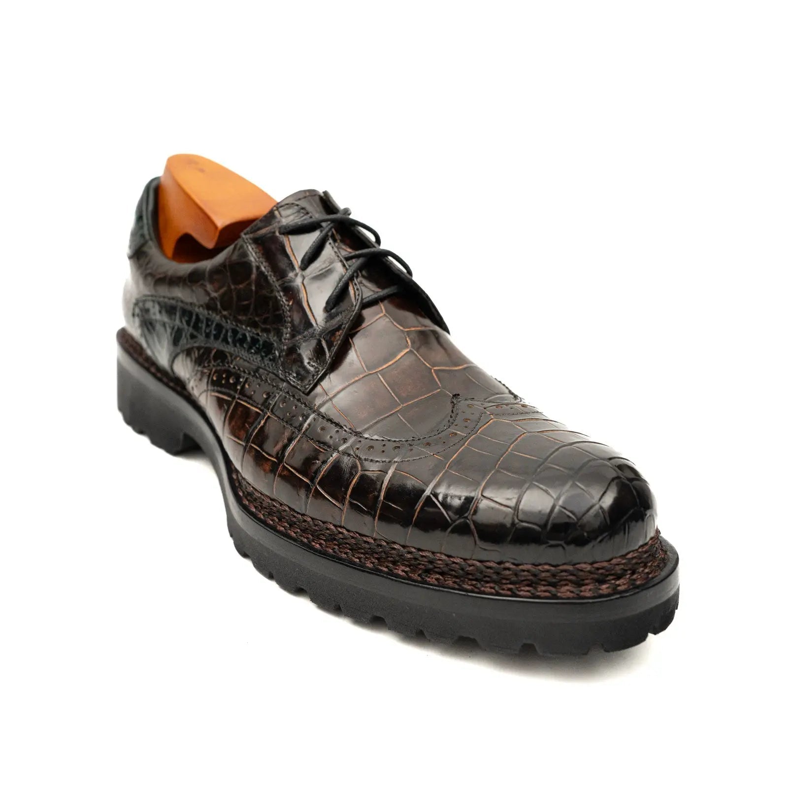 Black Crocodile Norwegian Lug Derby