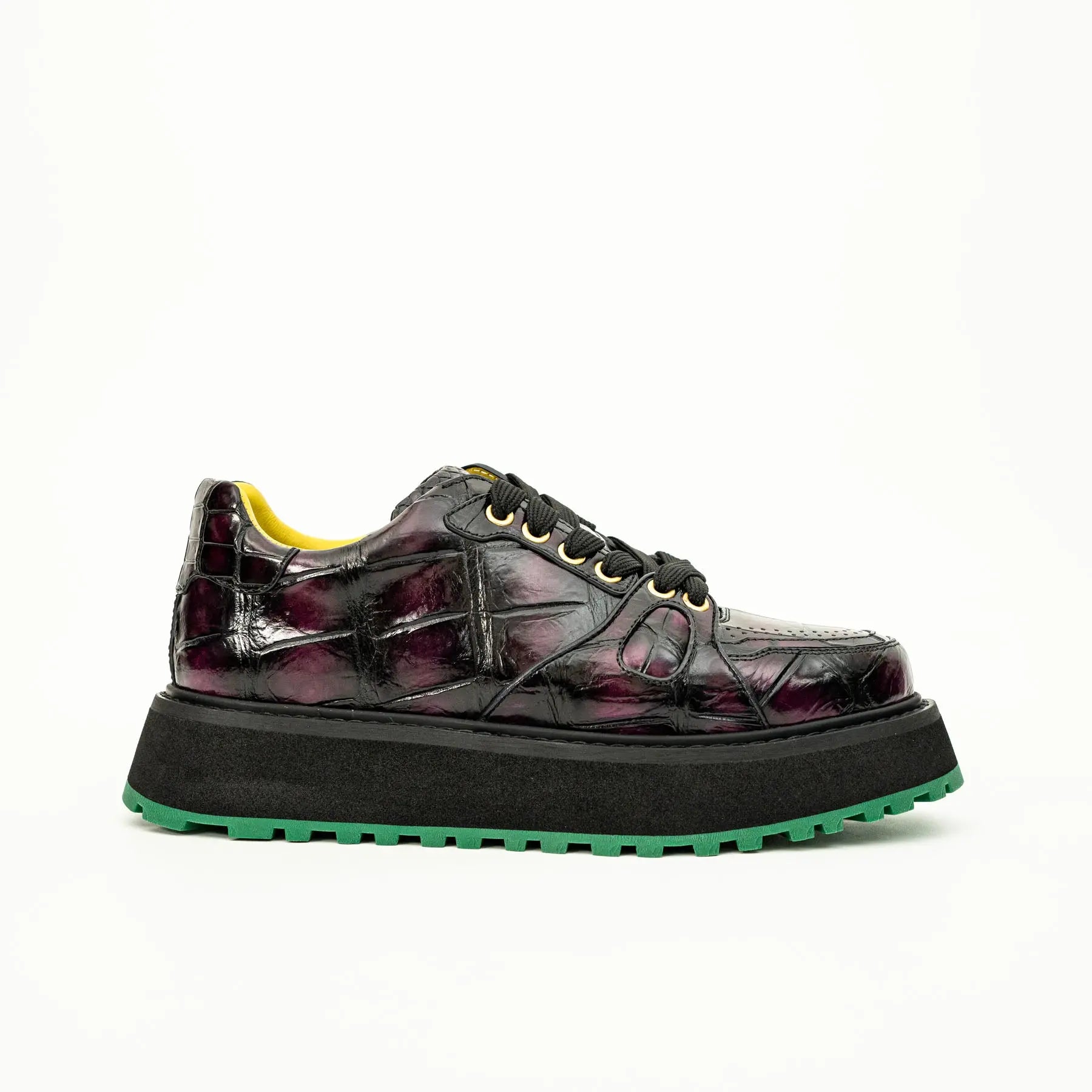 Crocodile Leather Platform Sneaker