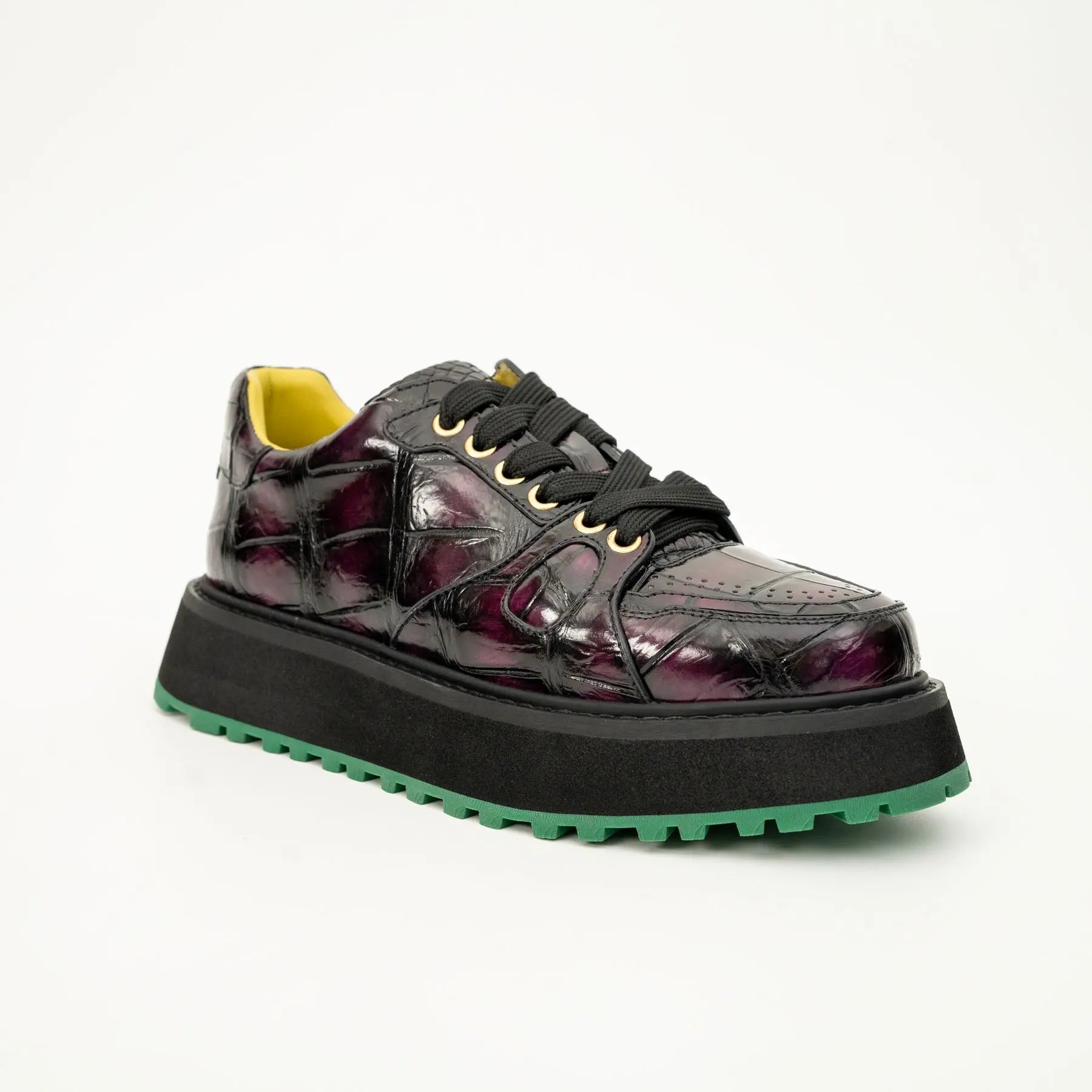 Crocodile Leather Platform Sneaker