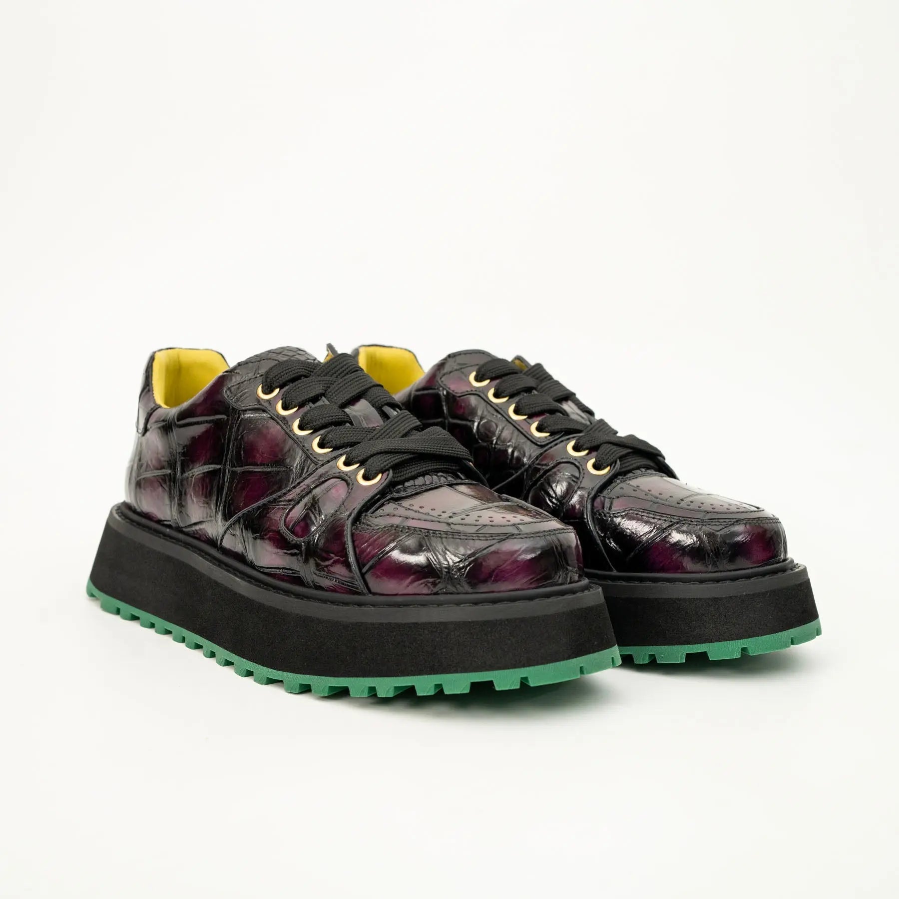 Crocodile Leather Platform Sneaker
